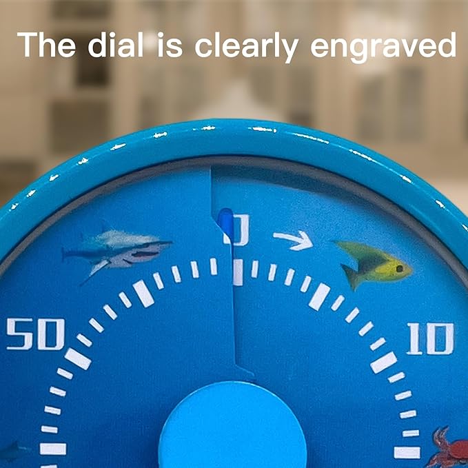 Kitchen Timer for Cooking, 2 PCS 60 Minute Visual Timer with Magnetic Base Mechanical Desk Timer for Home Kitchen Cooking Classroom Study Office Desk Use(Blue)