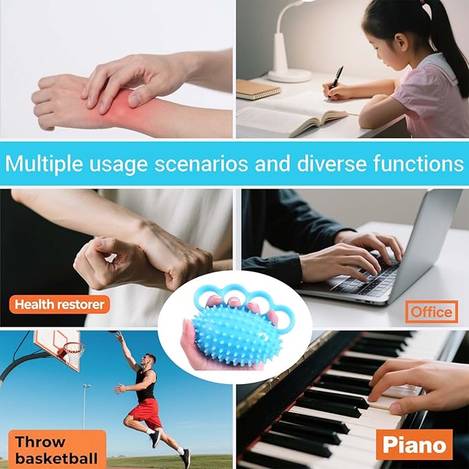 Stress Balls for Adults, Hand Grip Strength Trainer, Squeeze Balls for Hand Therapy - Pain Relief & Improve Flexibility, Hand Strengthening Devices Hand Exercisers for Strength Resistance Trainer