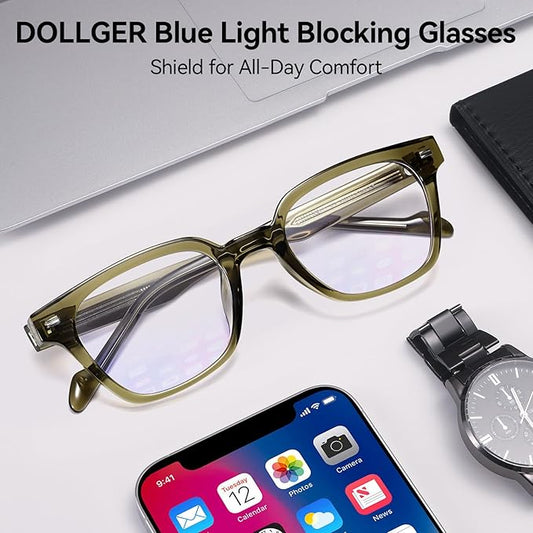 Dollger Blue Light Glasses for Men Women Blue Light Blocking Computer Screen Glasses Men Clear Frames Eyeglasses