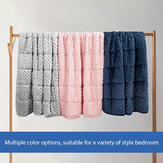 Kids Weighted Blanket Twin 5lbs (36"×48",Pink) Breathable Soft Minky Weighted Throw Blanket for All Season,Heavy Blanket with Premium Glass Beads