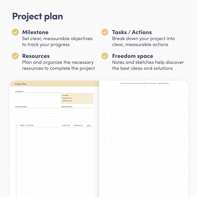 BestSelf Self Planner โ 6-Month Undated Life Planner for Goal Setting, Time Management & Productivity โ 7"x10" Navy Notebook