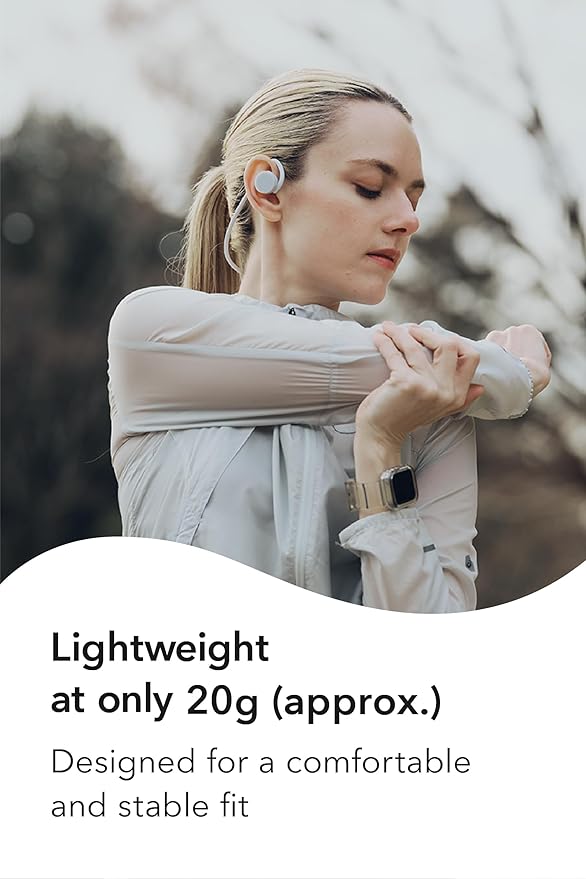 nwm GO Wireless On-Ear Speakers (Open Ear Earphones) Sound Leakage suppressed (PSZ Technology - Bone Conduction Alternative) Designed in Japan | Fog Black