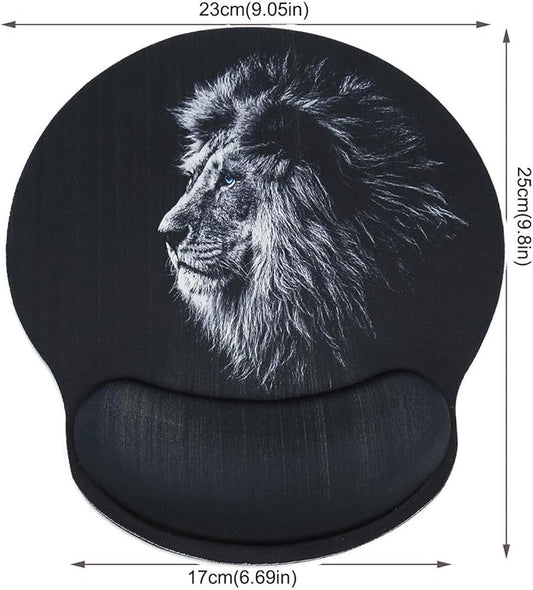 RICHEN Memory Foam Mouse Pad with Wrist Support,Ergonomic Mouse Pad with Wrist Rest,Non-Slip Rubber Base for Computer Laptop & Mac,Lightweight Rest for Home,Office & Travel (Lion)