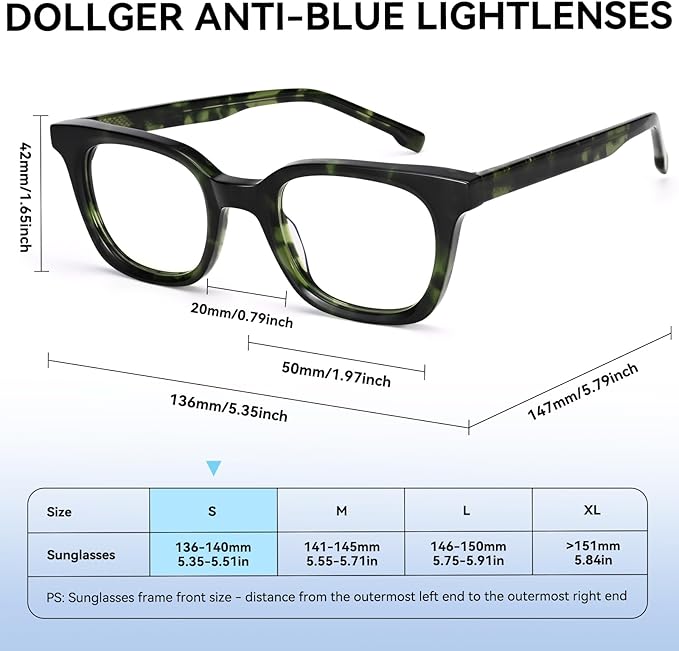Dollger Blue Light Blocking Glasses For Woman Men Thick Frame Round Non-Prescription, pertain Work,Computer Gaming,TV