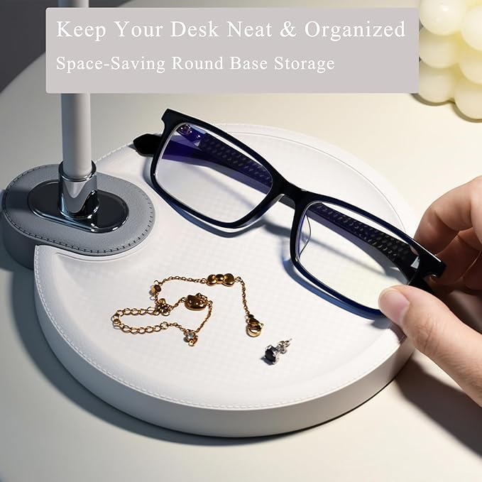 WILIT LED Desk Lamp, 800LM Bright Dimmable Table Lamp with 3 Color Modes, Bedside Lamp with Storage Base, Study Lamp with Adjustable Gooseneck, Reading Lamps for Home Office Dorm