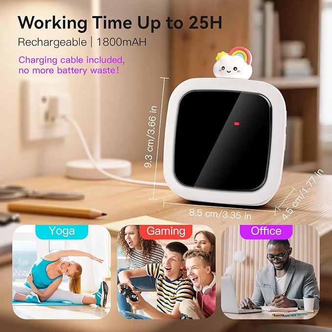 Yunbaoit Digital Visual Timer for Kids, Rechargeable 99-Minute Silent Countdown Timer with 19 Ringtones, 9 Optional DIY Color Petal Display, Time Management Tool with Pause Function (3 Dolls)