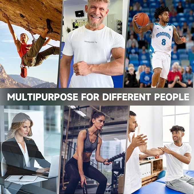 FitBeast Hand Grip Strengthener Workout Kit (5 Pack), 2 Forearm Grip Adjustable Resistance Hand Gripper, Finger Stretcher, Grip Ring & Stress Relief Grip Ball for Athletes