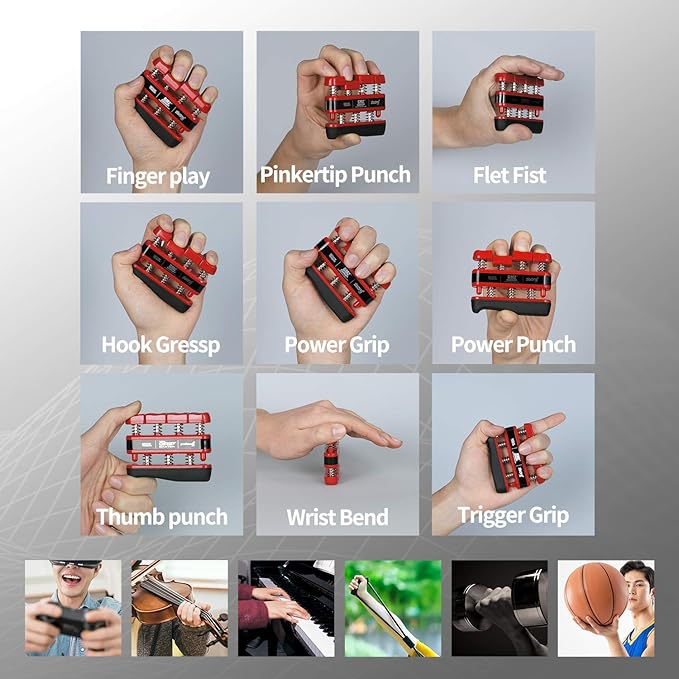 GM2 Grip Exerciser, Hand Exerciser, Finger Exerciser. 9lb(Black) 7lb(Red) 5lb(Blue)