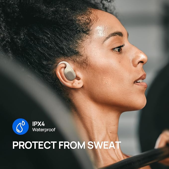 Open Ear Earbuds,Wireless Headphones with Earhooks,Earphones Wireless Bluetooth Air Conduction,Ultra-Comfort,Clear Calls,30H Playtime,IP54 Waterproof
