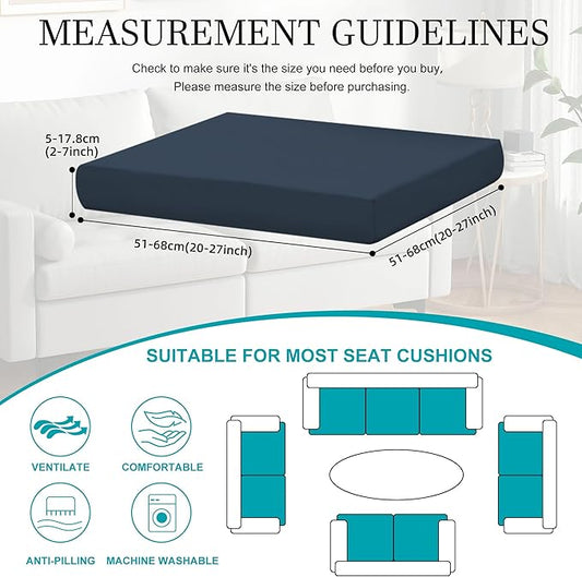 14Pcs Stretch Patio Cushion Covers,Outdoor Couch Covers Replacement,Outdoor Couch & Sofa Slipcovers,for Patio Furniture Cushion Covers,Washable Reusable Furniture Protector (Gray Blue,Cover Only)