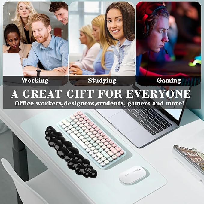 Gel Cloud Keyboard Wrist Rest, Cute Wrist Support and Arm Support Keyboard Rest for Keyboard Typing Pain Relief,Suitable for Office/Computer/Laptop/Gaming(Keyboard Wrist Rest Black )