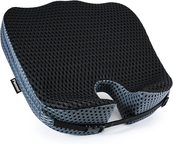 Large Memory Seat Cushion,Car Seat Cushion are Used to Relieve Sciatica, Suitable for Offices, Cars, Wheelchairs, Multi-Purpose (Black Mesh)