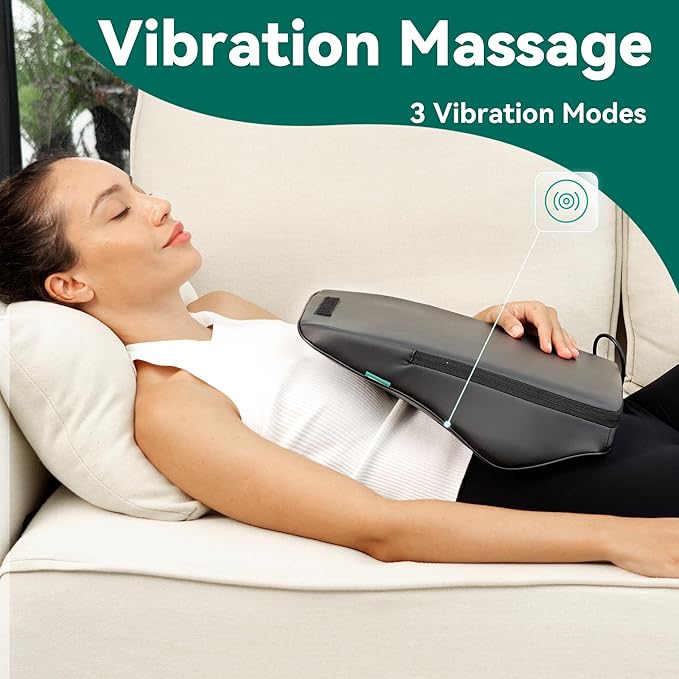 Snailax Back Massager for Back Pain Deep Tissue, Shiatsu Lower Back Neck Massager with Heat, 3D Kneading Massage Pillow for Neck Shoulder