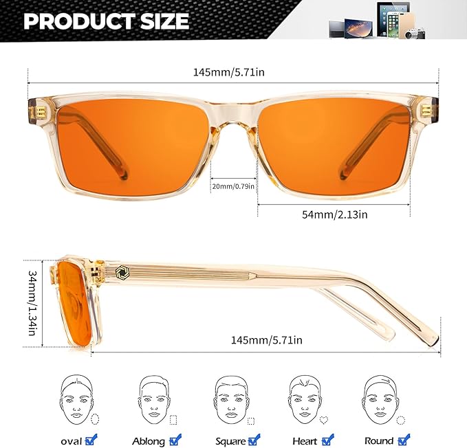 ANYLUV Blue Light Glasses Men Woman, Blue Light Blocking Glasses for Computer Gaming, Eye Strain Relief Eye Protection