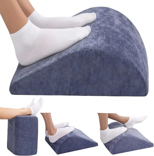 Foot Rest for Under Desk at Work Ergonomic Under Desk Footrest,Support Foot Pillow Double-Sided Footstool, for Office, Home & Gaming Leg Elevation Pillow Blue