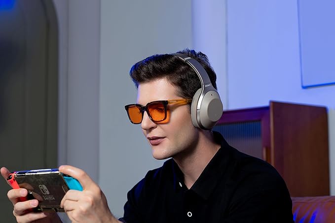 99.9% Blue Light Blocking Glasses for Men Women Anti-Fatigue Computer Gaming Glasses Stop Eyestrain Headaches