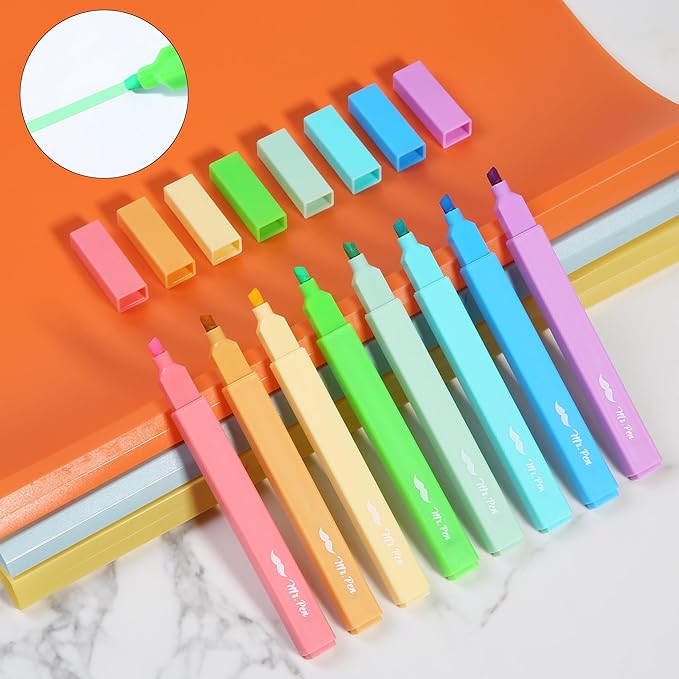 Mr. Pen- Aesthetic Highlighters, 8 Pack, Chisel Tip, Summer Colors, Cute Highlighters Assorted Colors