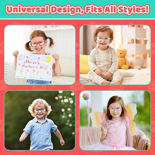 BiBiBear Toddler/Kids/Teens Glasses - Unbreakable TR90 Frame, 180° Flexible, Lightweight & Safe Glasses for Kids Age 2-15
