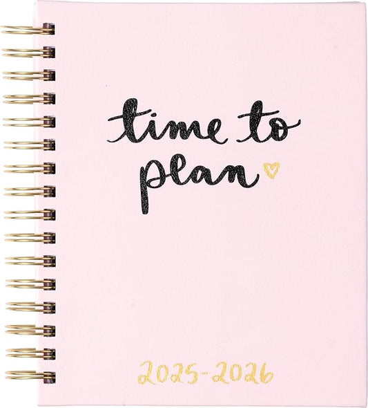 2025-2026 Eccolo Spiral Agenda Planner, Time To Plan, Weekly & Monthly Pages, 18 Months, Sticker Sheets, Inspirational Quotes (7.75 x 8.75, July 2025 - Dec 2026)