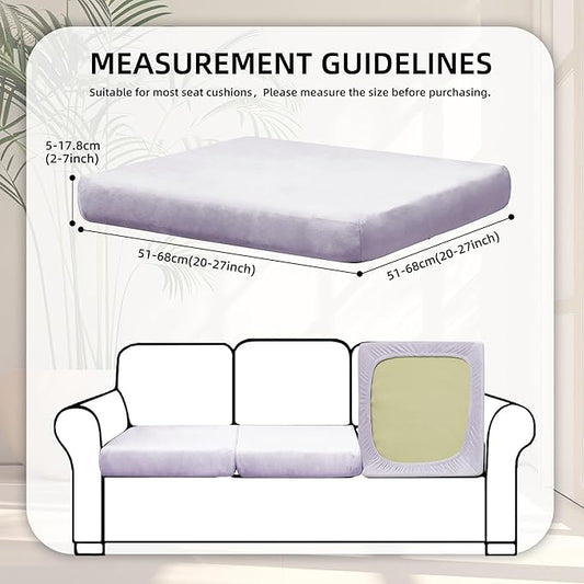 8Pcs Stretch Velvet Patio Cushion Cover,Fluffy,for Fall Outdoor Couch Cushion Cover Replacement,Washable Indoor Outdoor Cushion Slipcovers(Smoke Gray,Cover Only)