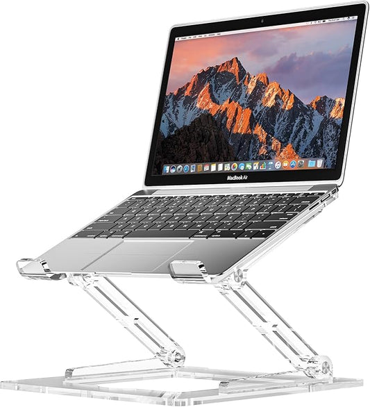 Laptop Stand for Desk, Portable Acrylic Laptop Riser, Ergonomic Adjustable Computer Stand Holder for Notebook MacBook Air Pro, Dell XPS, HP (10-17.3'')