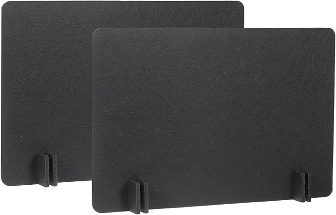 PATIKIL Desk Divider, 2 Set 24 x 16 Inch Acoustic Freestanding Desk Divider Desk Privacy Panel with 8 Pcs Support Feet for Library Office Workstation, Black