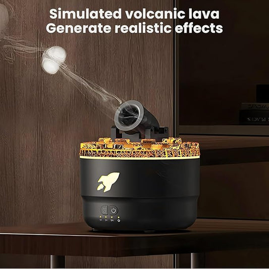 Cannon Blast Aroma Humidifiers, 7 Color LED Volcanic Humidifiers Diffuser, 2 Mode Creative Turret Cool Mist Air Aromatherapy Humidifier, Gifts for Boys Girls Bedroom (Black)