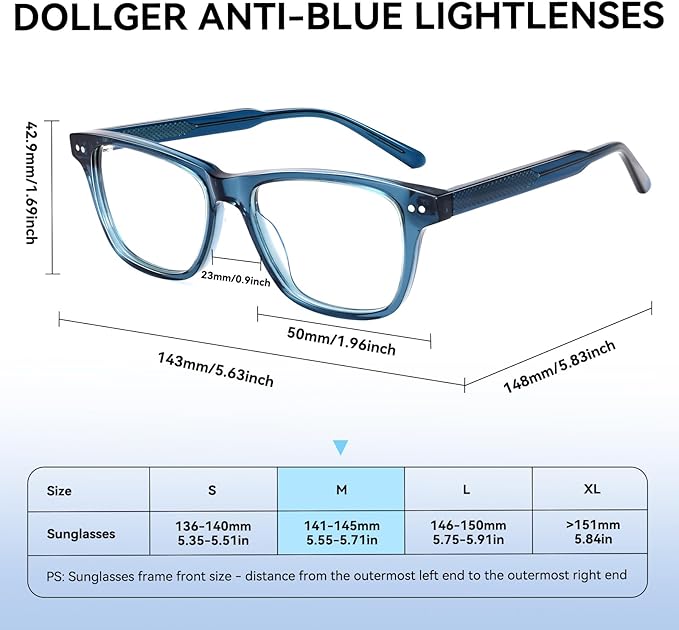 Dollger Fashionable Square Transparent Lenses Blue Light Blocking Glasses for Women Men - Computer Glasses for Stylish Women