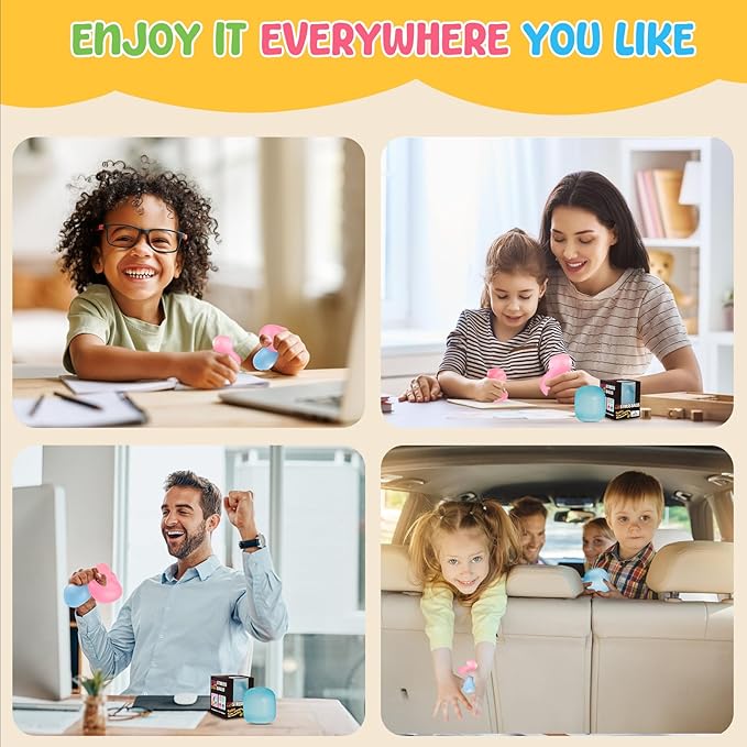 Fidget Toys Stress Balls for Kids & Adults - Changes Color in The Sun -Slow Rise Dough Ball - Fidgets for Classroom - Squishy Fidget Toys Stretchy Squeeze Stress Relief Balls for Anxiety (Dough Pink)