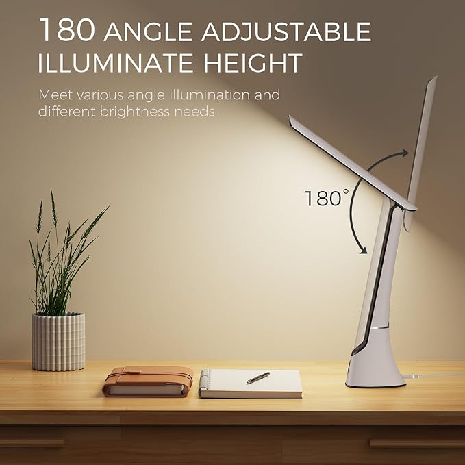 Light Therapy Lamp, 10000 LUX UV-Free LED Sunlight, Full Spectrum Mood Light With Touch Control and Night Light Function for Work, Office, Home - White