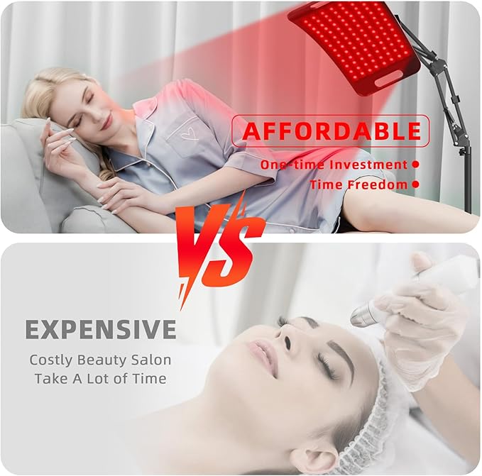 Red Light Therapy Lamp,Infrared Light Therapy with 660nm Visible Red Light & 850nm Invisible Infrared Light with Floor Stand,Infrared Light Therapy for Body