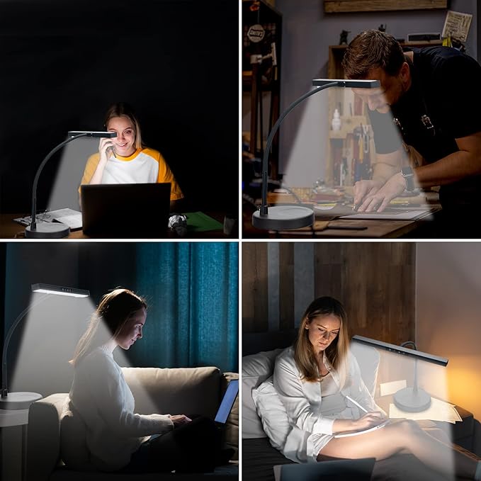 Piano Light for Grand/Upright & Digital Pianos, Piano Lamp with 3 Color Modes for Stand Pianos, Adjustable Height and Direction, Auto-Off Timer, Music Stand Light, Desk Lamp, Table Light