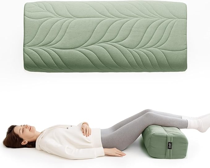 Zonli Yoga Bolster Pillow for Meditation & Restorative Yoga - Rectangular Support Cushion with Removable Cotton Cover & Carry Handle, 26"x11"x7"