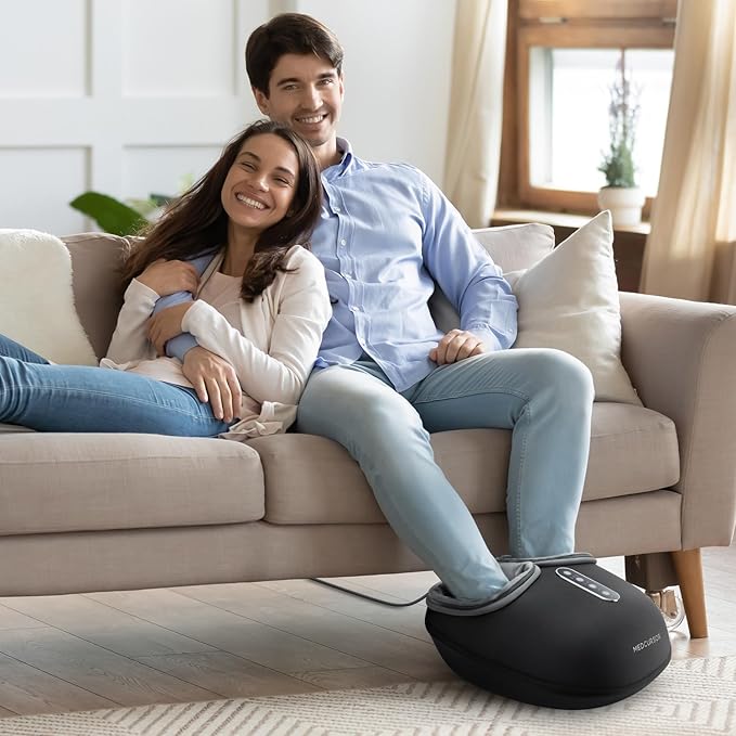 Medcursor Foot Massager Machine with Heat, Feet Massage Delivers Relief for Tired Muscles & Plantar, Deep Kneading Therapy, Multi-Level Settings for Home, Office Use, Size up to 13"