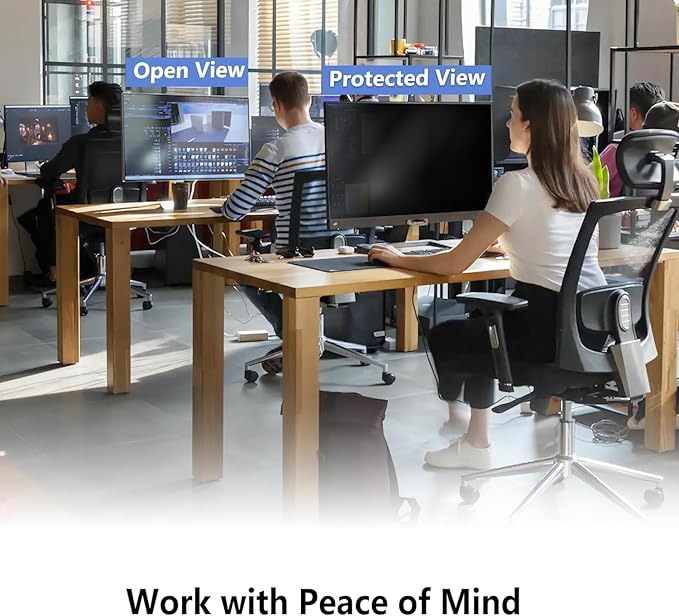 Hanging Computer Privacy Screen Protector Shield Compatible for 23/24 Inch Widescreen Desktop Monitor -Anti Glare & Blue Light Filter-Hanging Design for Easy On/Off