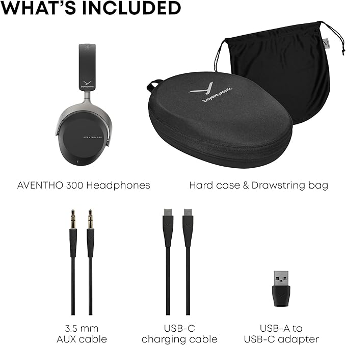 beyerdynamic AVENTHO 300 Wireless Over-Ear Headphones with ANC, Dolby Atmos and Head Tracking (Black)