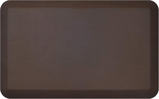 GelPro Anti-Fatigue Designer Comfort Kitchen Floor Mat, 20x32”, Leather Grain Truffle Stain Resistant Surface with 3/4” Thick Ergo-Foam Core for Health and Wellness