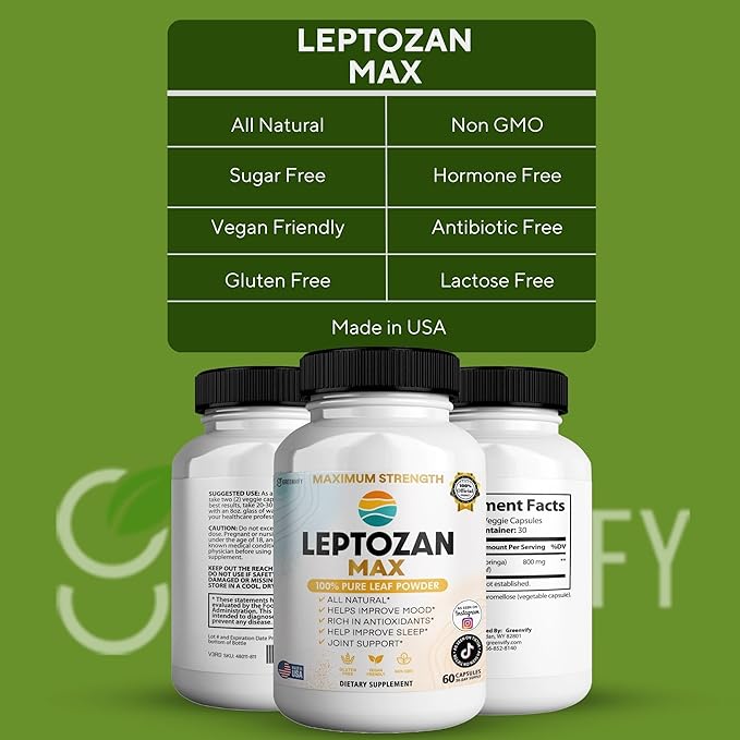 Leptozan Max, 800mg Horseradish Tree Moringa Supplement, 60 Veggie Capsules, 30 Day Supply (1)