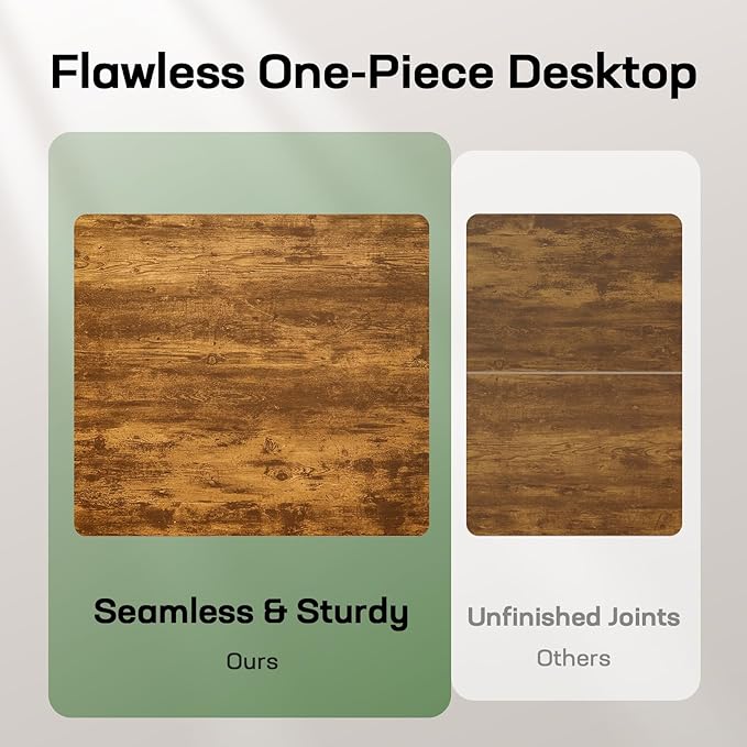 Marsail 48 x 30 Electric Standing Desk with One-Piece Desktop, Sit Stand Desk with Thickened Tabletop, Height Adjustable Stand Up Desk with Cable Management for Home Office(Frame+Desktop, 2 Packages)