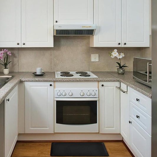 Anti Fatigue Kitchen Rugs Kitchen Mats for Floor,Cushioned Non-Slip Waterproof Ergonomic Comfort Rug Standing Mat for Kitchen,Doing Dishes,Floor,Home,Office,Sink,Laundry,Black,17.3"x 28"