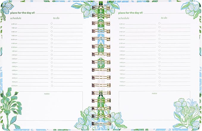 Lilly Pulitzer Undated To Do Planner, Hardcover Daily Planner, Personal Organizer with Hourly Schedules and Notes Pages (Swayin in the Breeze)