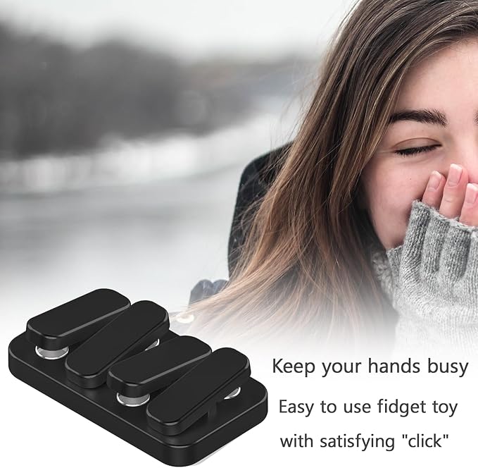 Metal Fidget Slider EDC Fidget Clicker Fidget Toys Adults (Matte Black)