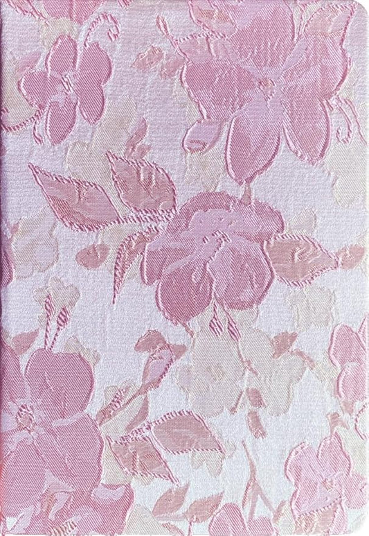 Pink Notebook, A5, Ruled Journal, Hardcover, Lay-flat, Embroidered Flower Journal, Beautiful Journal, Cute Notebooks for Women, Gift for Her, Writing Journal, Gratitude Journal, Peach Blossom