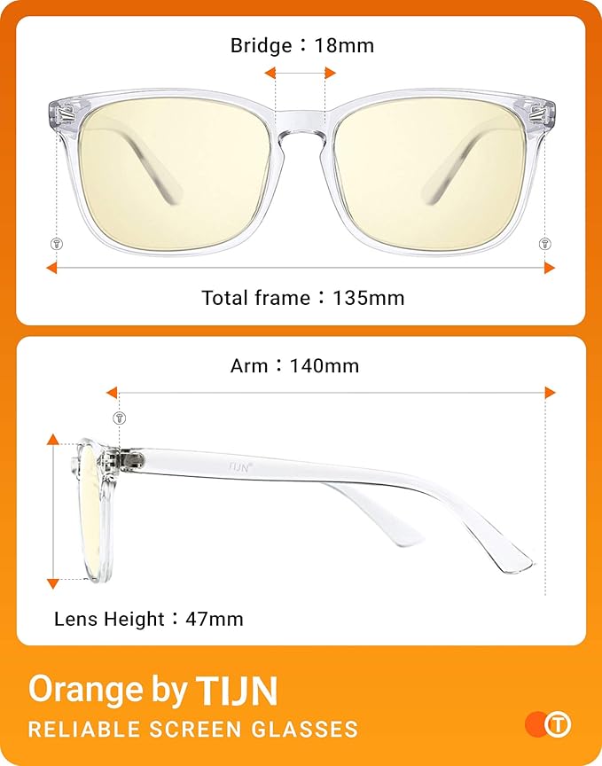 TIJN Gaming Glasses Blue Light Blocking Glasses for Women Men Nerd Eyeglasses Screen Fatigue Anti UV Glare (Transparent(Gaming Glasses))