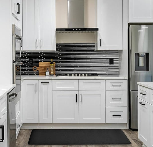 Anti Fatigue Kitchen Rugs Kitchen Mats for Floor,Cushioned Non-Slip Waterproof Ergonomic Comfort Runner Rug Standing Mat for Kitchen,Doing Dishes,Floor,Home,Office,Laundry,Black,17.3"x60"