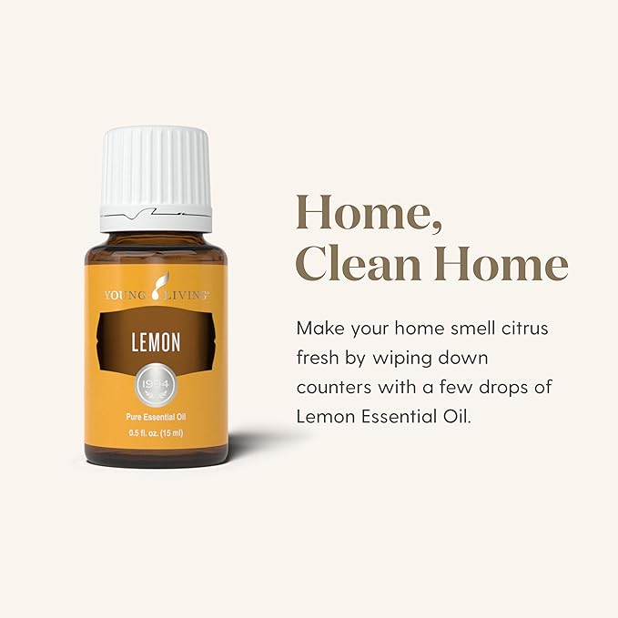 Young Living Lemon - Premium Essential Oil for Skin Care, Aromatherapy Diffuser - Fresh and Zesty Aroma - Perfume Ingredient with Citrus Scent - 15ml Bottle