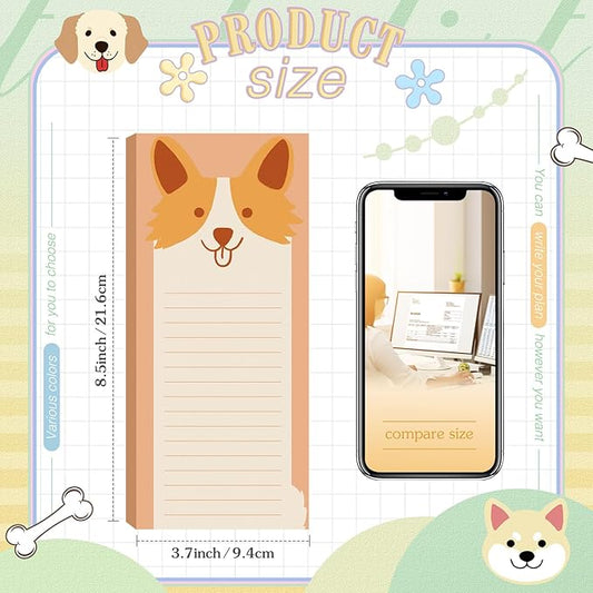 Censen 10 Pack 500 Sheets To Do List Notes Daily Checklist Notepads with 50 Sheets Each Undated Color Memo Pad Block Shopping List Pad Weekly Plan Notepad Organizer Planners(Dog Pattern,Lined)