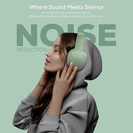 Gabba Goods Wireless Over Ear Bluetooth Headphones with Microphone - Wireless Headset -Noise Reduction - Bluetooth, Wired,Built in Micro SD for Travel, Home, Work TV,PC,Gaming,Cellphone (Mint)