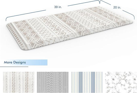 Klay Home Kitchen mats for Floor Anti Fatigue, 3/4" Thick 100% PU Memory Foam Kitchen mat, Padded Kitchen mat, Cushion Kitchen Sink Rug - Waterproof - Non-Slip - Well-Made (Medium 20" x 39", Boho)