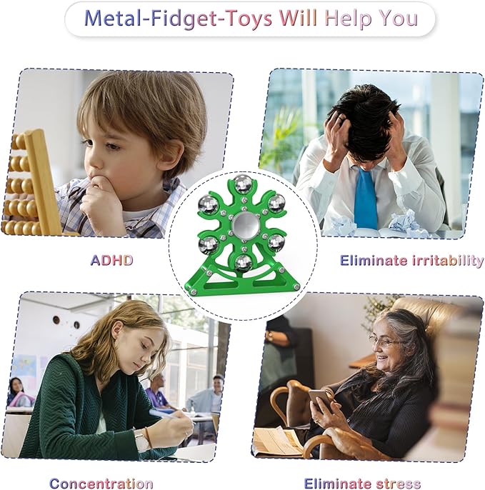 Desk-Fidget-Toys Ferris-Wheels-Spinner: Metal Kinetic-Fidget-Spinner 4mins, EDC-Toy Cool-Gadgets for School Office Christmas, ADHD Tools Gift Cool-Stuff Stress Relief Gift for Kid Children Teen Adult